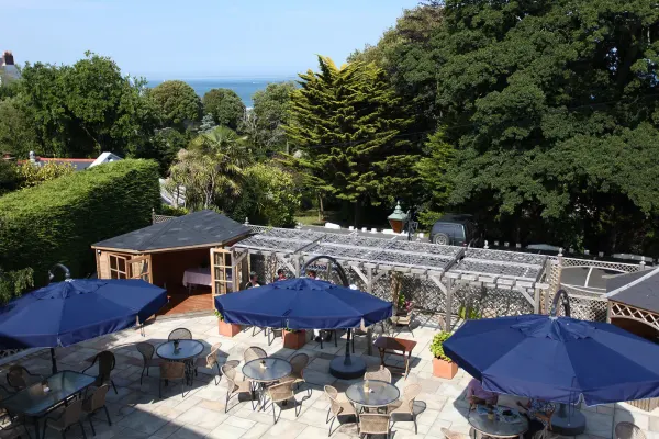 Outdoor terrace with sea view